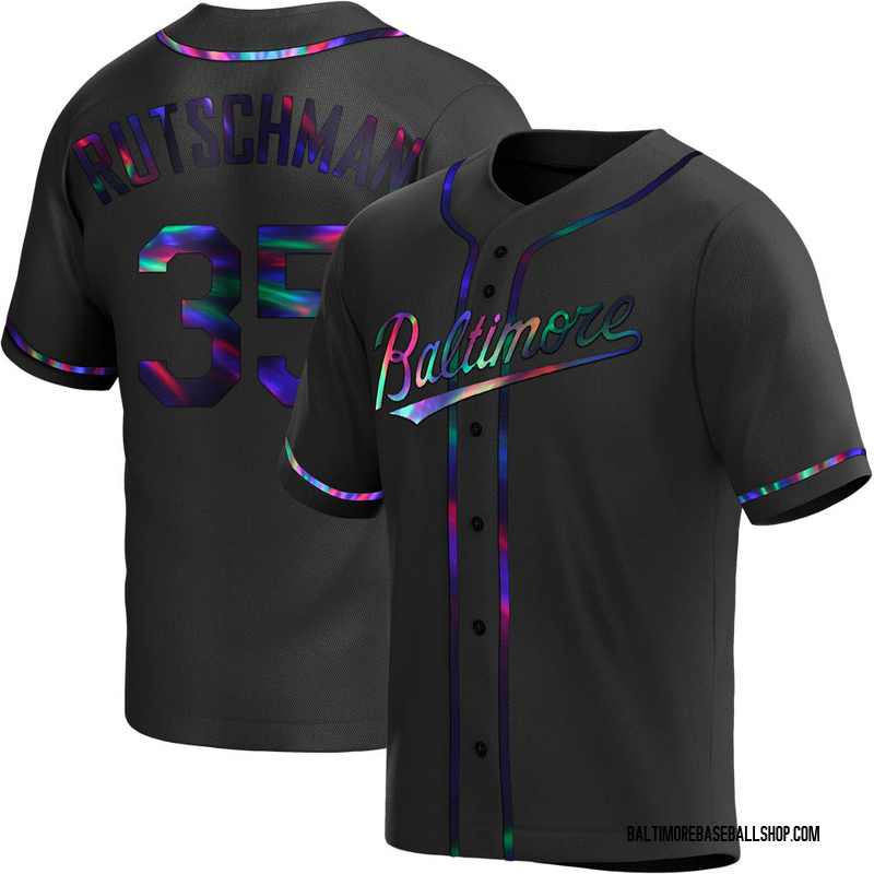 Adley Rutschman Men's Baltimore Orioles Alternate Jersey - Black  Holographic Replica