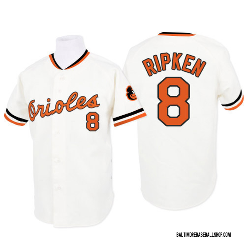 Cal Ripken Men's Baltimore Orioles 1970 Throwback Jersey - White Authentic