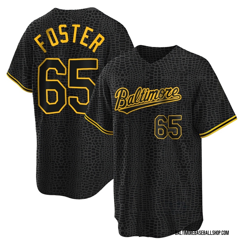 Cameron Foster Men's Baltimore Orioles Snake Skin City Jersey - Black Replica