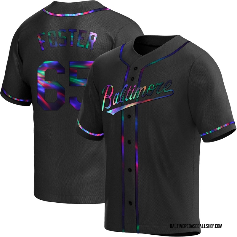 Cameron Foster Youth Baltimore Orioles Alternate Jersey - Black Holographic Replica