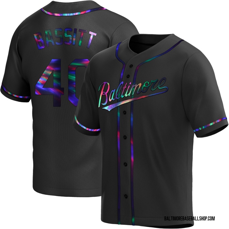 Chris Bassitt Men's Baltimore Orioles Alternate Jersey - Black Holographic Replica