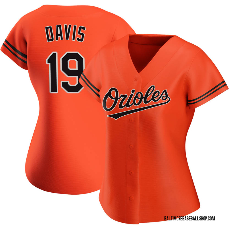 تصميم دوائر Orioles #19 Chris Davis Orange Alternate Women's Stitched Baseball Jersey رصاص