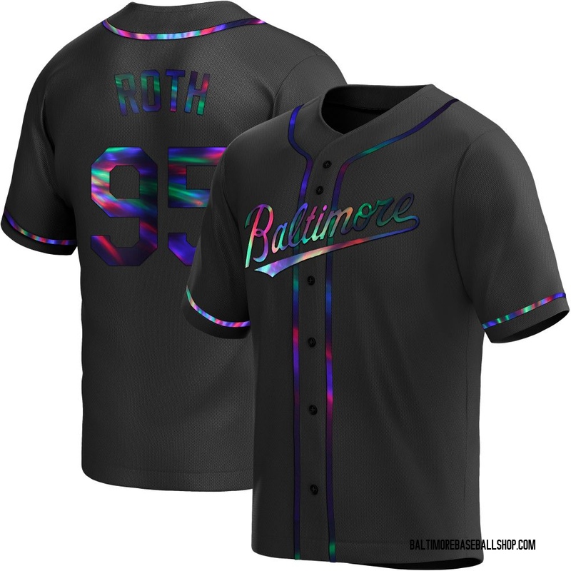 Houston Roth Men's Baltimore Orioles Alternate Jersey - Black Holographic Replica