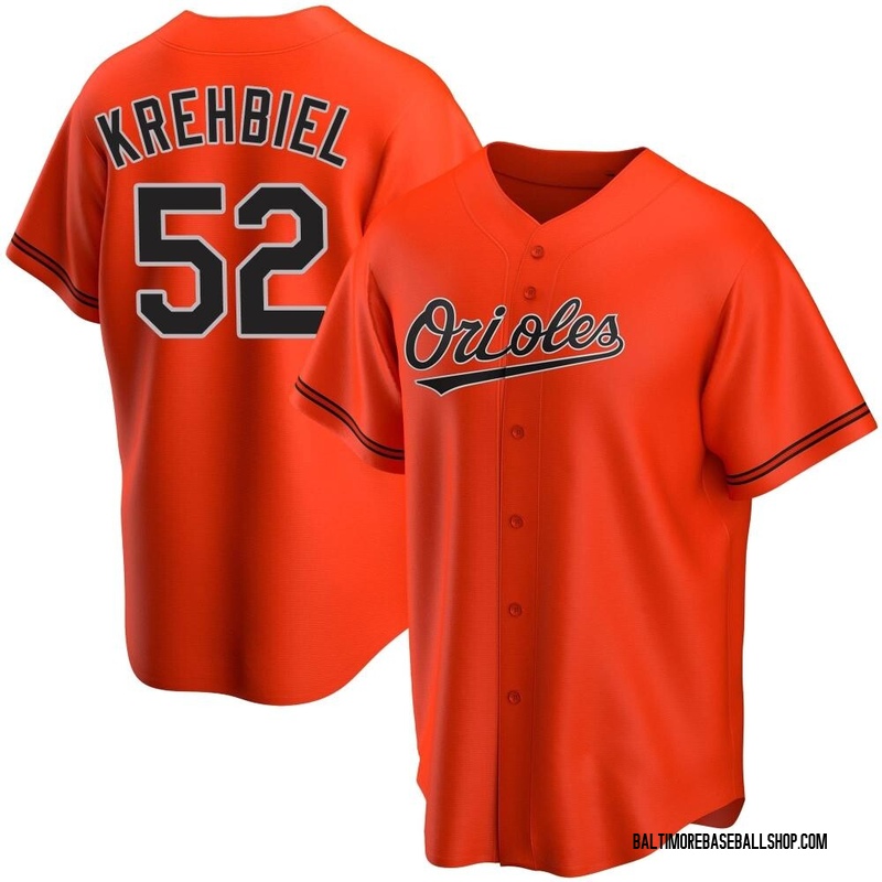 Joey Krehbiel Men's Baltimore Orioles Alternate Jersey - Orange Replica