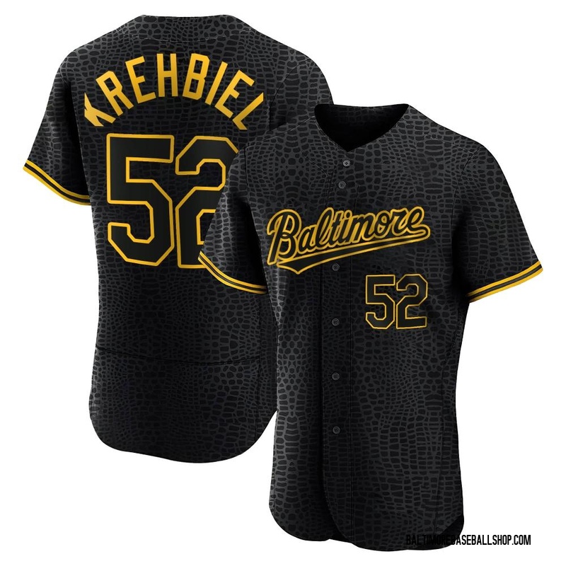 Joey Krehbiel Men's Baltimore Orioles Snake Skin City Jersey - Black Authentic