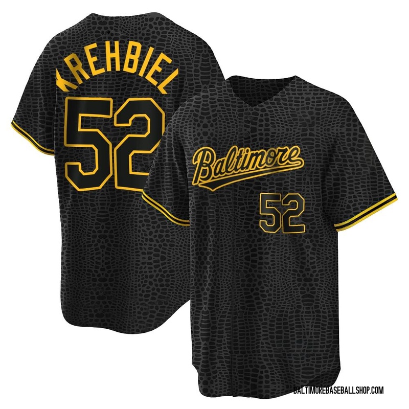 Joey Krehbiel Youth Baltimore Orioles Snake Skin City Jersey - Black Replica