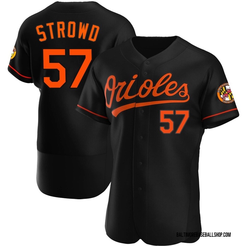 Kade Strowd Men's Baltimore Orioles Alternate Jersey - Black Authentic