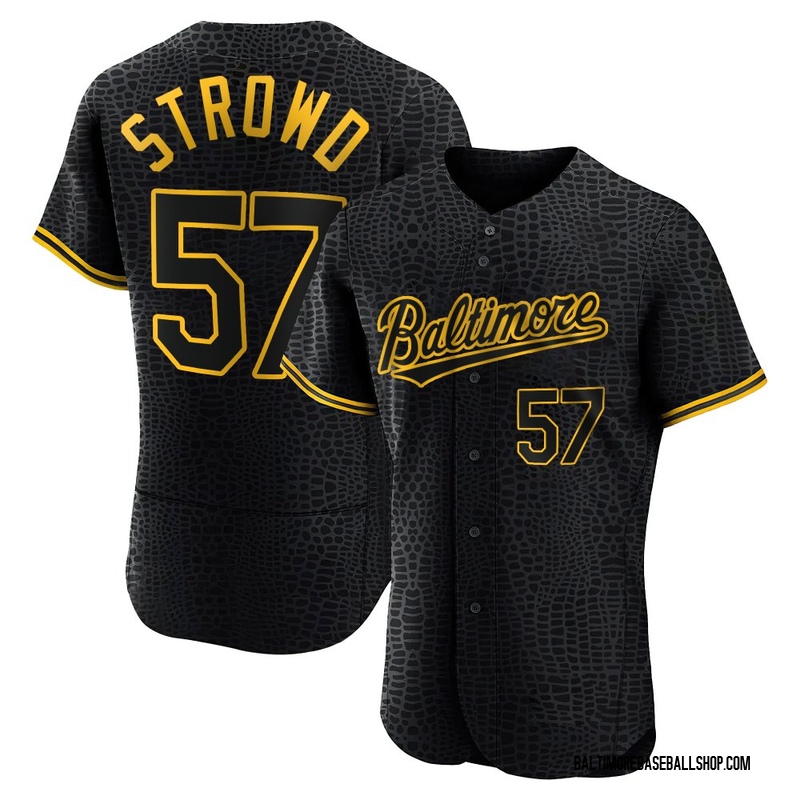 Kade Strowd Men's Baltimore Orioles Snake Skin City Jersey - Black Authentic