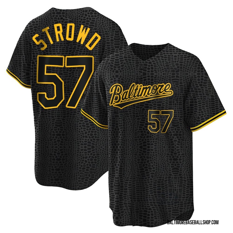Kade Strowd Men's Baltimore Orioles Snake Skin City Jersey - Black Replica