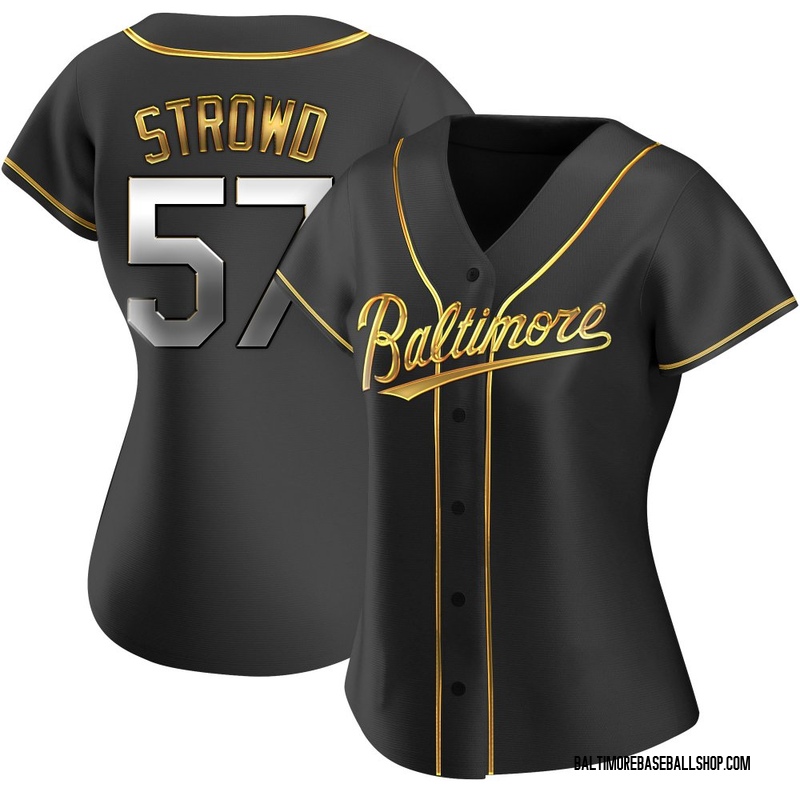 Kade Strowd Women's Baltimore Orioles Alternate Jersey - Black Golden Replica