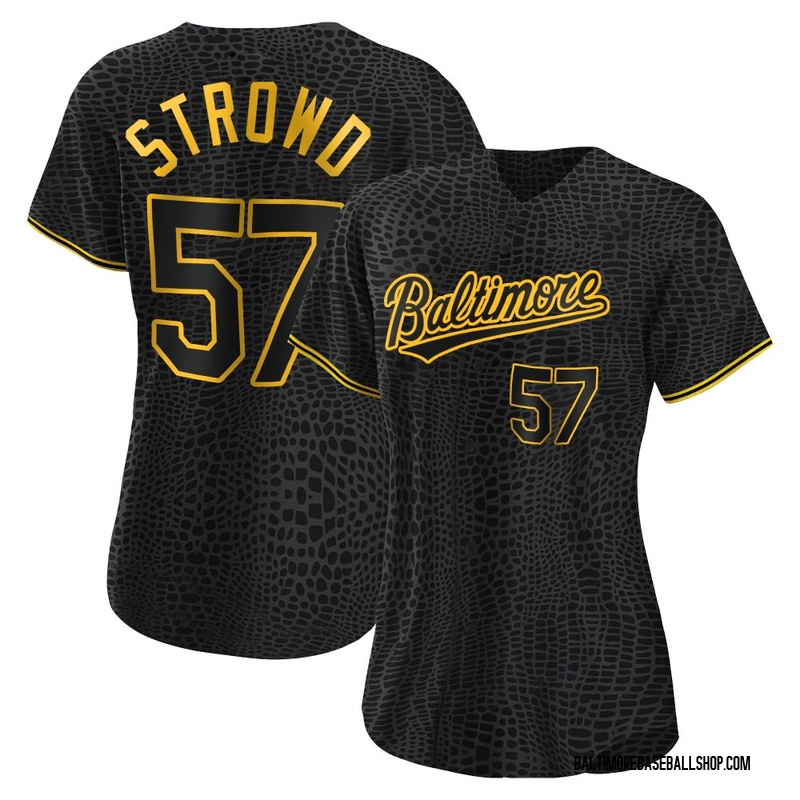 Kade Strowd Women's Baltimore Orioles Snake Skin City Jersey - Black Authentic