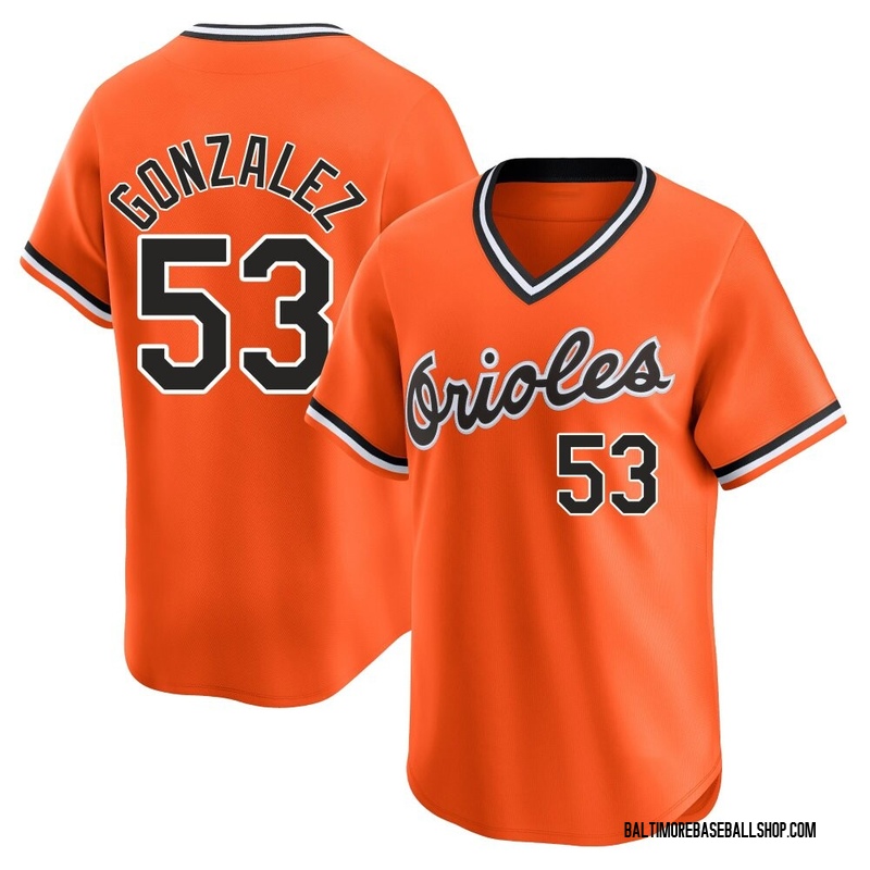 Luis Gonzalez Men's Baltimore Orioles Cooperstown Collection Jersey - Orange Limited