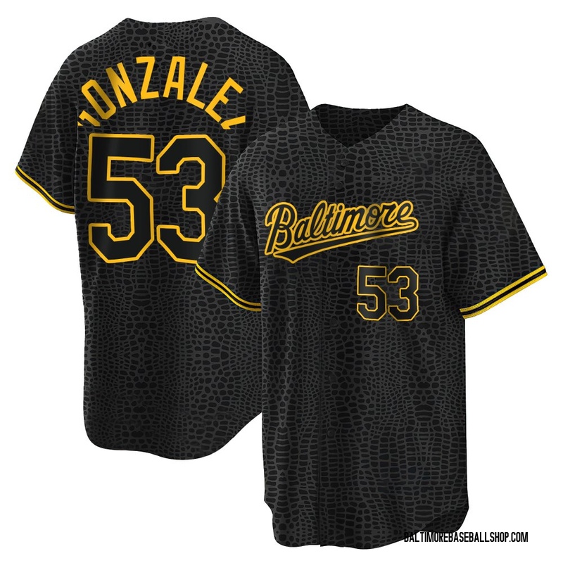 Luis Gonzalez Youth Baltimore Orioles Snake Skin City Jersey - Black Replica