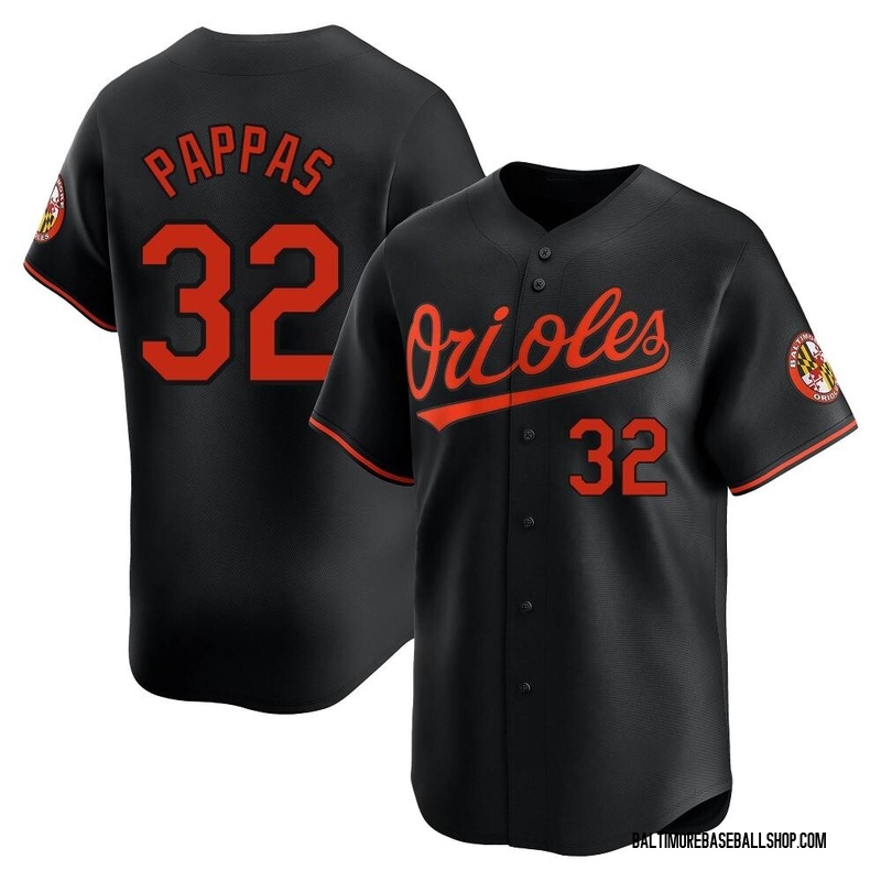 Milt Pappas Men's Baltimore Orioles Alternate Jersey - Black Limited