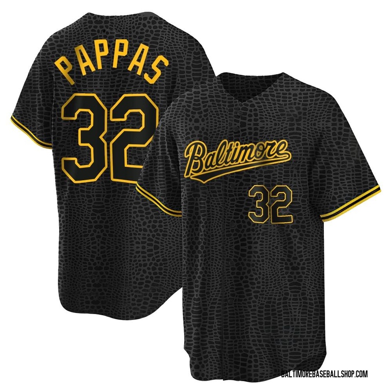 Milt Pappas Men's Baltimore Orioles Snake Skin City Jersey - Black Replica