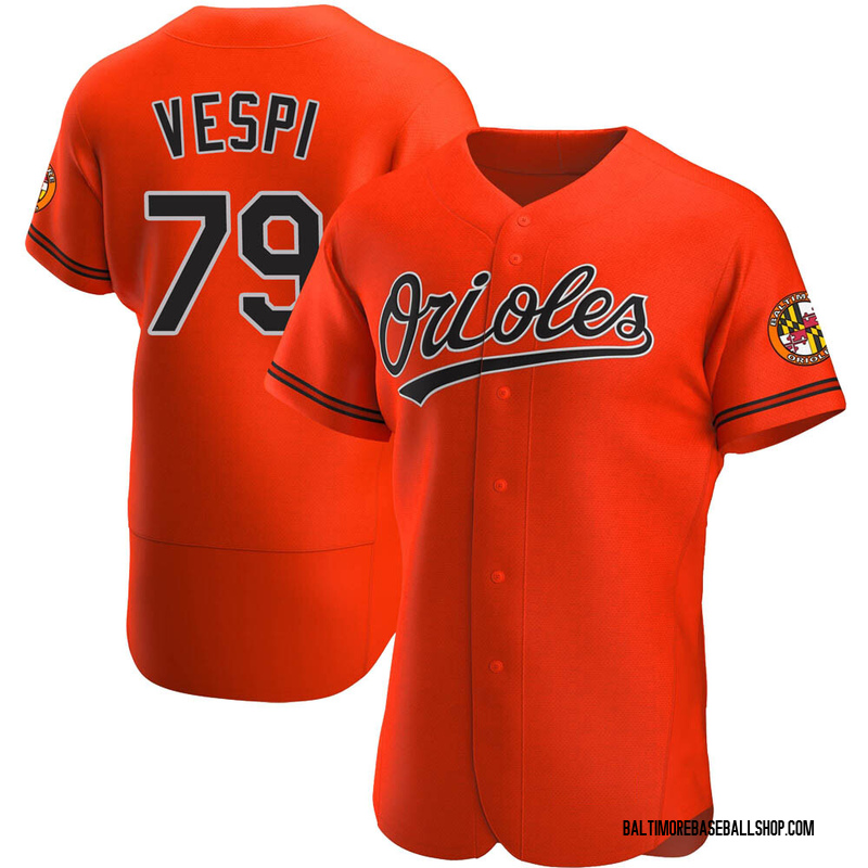 Nick Vespi Men's Baltimore Orioles Alternate Jersey - Orange Authentic