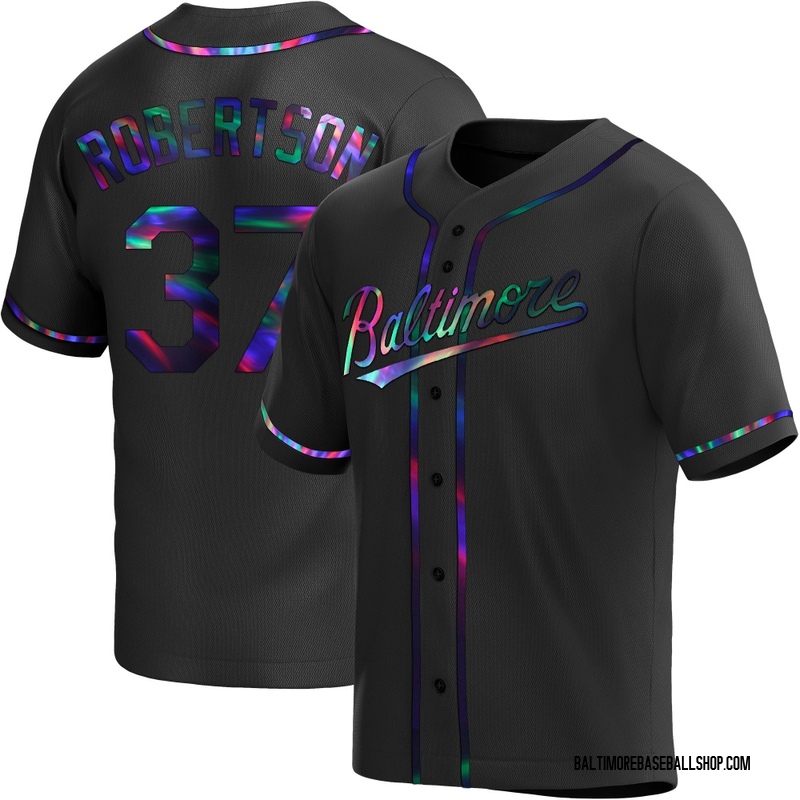 Will Robertson Men's Baltimore Orioles Alternate Jersey - Black Holographic Replica
