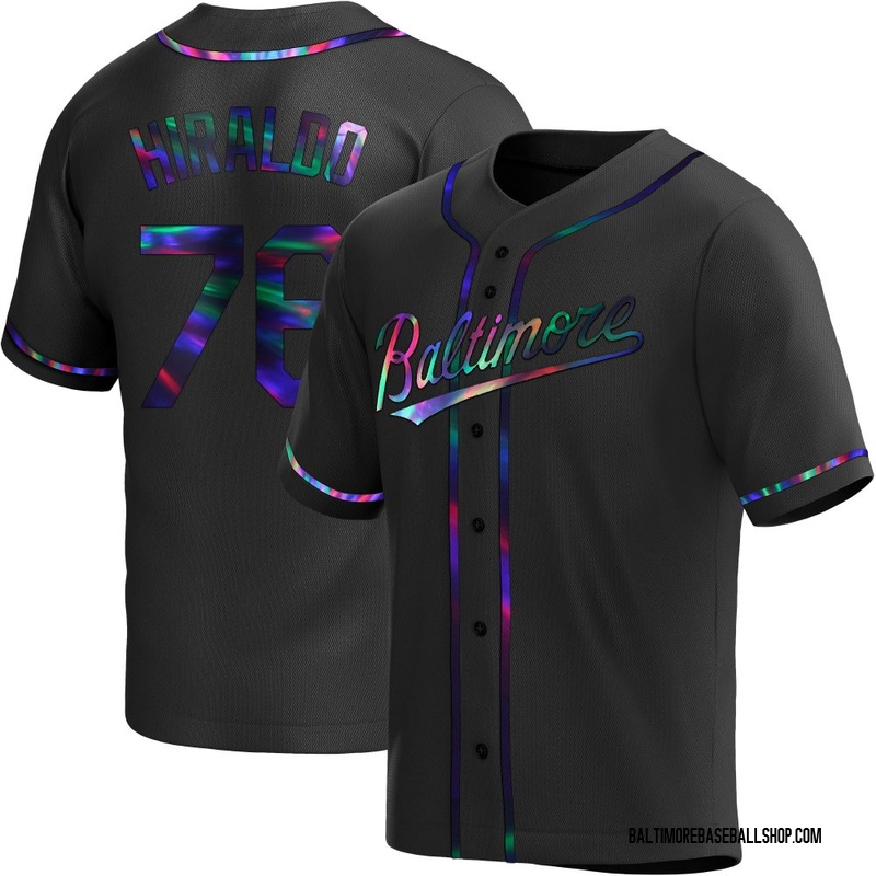 Yaramil Hiraldo Men's Baltimore Orioles Alternate Jersey - Black Holographic Replica