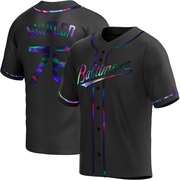 Yaramil Hiraldo Youth Baltimore Orioles Alternate Jersey - Black Holographic Replica