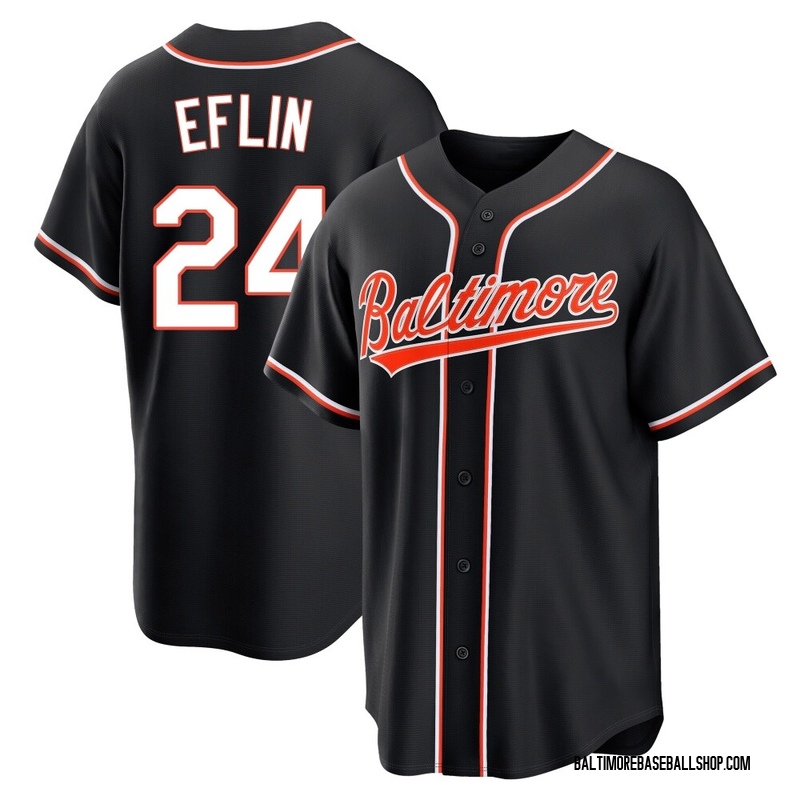 Zach Eflin Youth Baltimore Orioles Fashion Out Jersey - Black Replica
